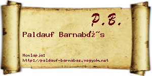 Paldauf Barnabás névjegykártya